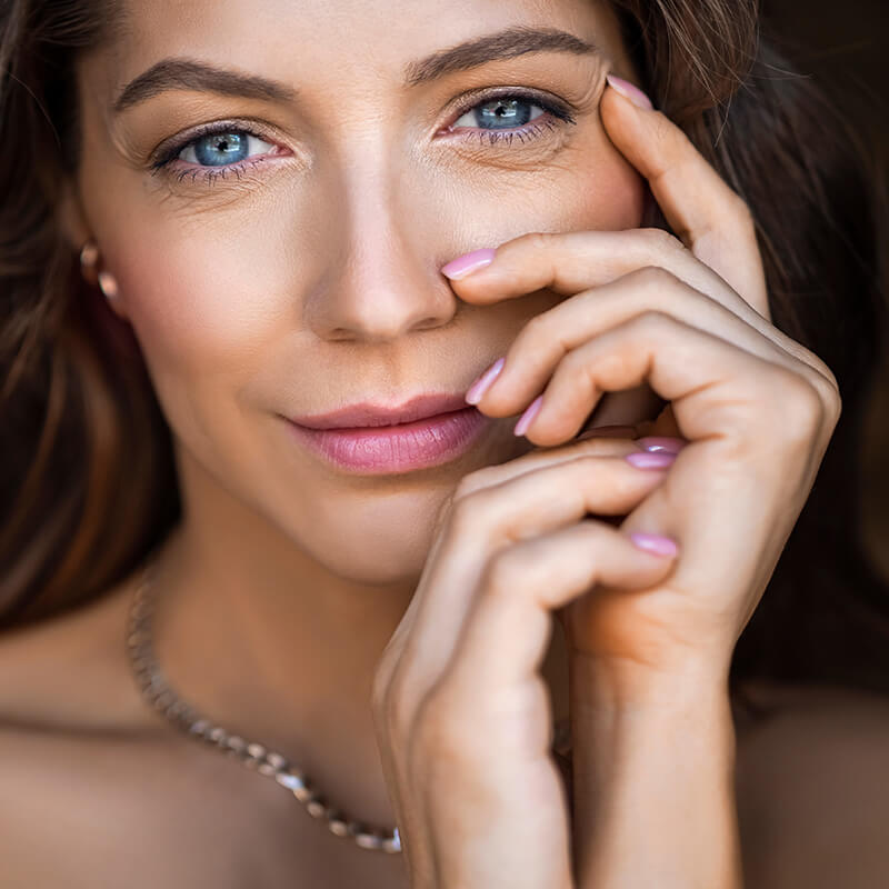 Up close of a beautiful woman's face