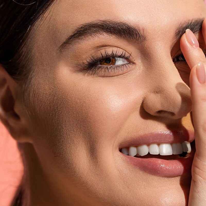 Up close of a woman's face